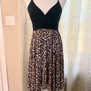 Black and Cheetah Print Dress